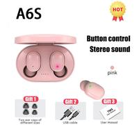 Oreillette Bluetooth sans fil d'origine A6S Fone TWS avec écouteurs micro pour Xiaomi Noice Canceling Earphone Bluetooth Headphones-Rose Earbuds