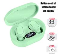 Oreillette Bluetooth sans fil d'origine E7S avec écouteurs a affichage LED Mic pour iPhone Xiaomi TWS écouteurs écouteurs Bluetooth-Vert