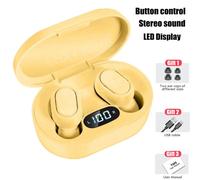 Oreillette Bluetooth sans fil d'origine E7S avec écouteurs a affichage LED pour iPhone Xiaomi TWS écouteurs écouteurs Bluetooth-Jaune