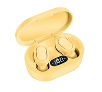 Oreillette Bluetooth sans fil d'origine E7S TWS avec écouteurs a affichage LED micro pour iPhone Xiaomi TWS écouteurs Bluetooth casque-jaune