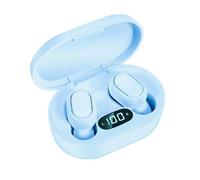 Oreillette Bluetooth sans fil d'origine E7S TWS avec écouteurs a affichage LED pour iPhone Xiaomi TWS écouteurs Bluetooth-bleu