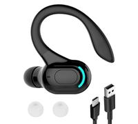 Oreillette Bluetooth sans Fil Mono, Écouteur Mono avec Micro Intégré, Kit Main Libre Professionnel avec Micro à ecouteurs de Bruit pour iPhone Android PC, Bureau, Conduite, Sport, oreillette Tour 360°