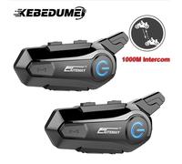 Oreillette Bluetooth sans fil pour moto, appareil de communication pour casque, intercom pour 2 motocyclistes, kit mains-libres, portée 1000m, 1/2 pièces 2Pcs Soft Helmet