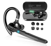 Oreillette Bluetooth sans Fil V5.3, 90H Main Libre Bluetooth Oreillette avec Dual Micro CVC8.0/ENC, Casques sans Fil avec Écran LED, APTX, Mic Mute Connexion de Deux Appareils pour Affaires/Bureau