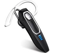 Oreillette Bluetooth V5.4 - Oreillette Bluetooth à une oreille avec micros, suppression du bruit, mains libres, casque sans fil pour téléphone portable avec 36 heures de conversation/fonction muet