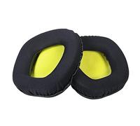 Oreillette Compatible pour Corsair Void Pro, Pièces de Réparation de Coussin d'Oreille pour Casque de Jeu RGB 7.1, Oreillettes de Remplacement en Mousse à Mémoire de Forme (Noir Jaune)
