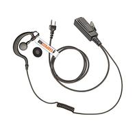 Oreillette en forme de G avec micro PTT en polycarbonate compatible avec ICOM IC-F3 IC-F4S IC-F4TR IC-F3011/ F4011/ F4001/ F1000/ F2000/ F3210D/F3230D/T70A/ V80/ F3G/ F4G 2 broches (droit)