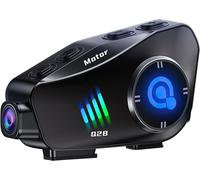 Oreillette Moto Bluetooth de Casque avec Caméra 1080p, Écouteurs de Moto Mains Libres sans Fil, Qualité Sonore HD, pour Le Ski
