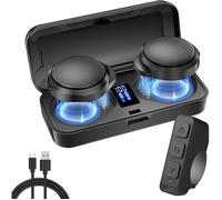 Oreillette Moto Bluetooth de Casque, BT5,3 Écouteurs de Moto sans Fil Mains Libres avec Étui de Charge, pour Le Ski, L'escalade