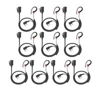Oreillette Radio bidirectionnelle for 2 Broches, Crochet d'oreille Souple, Casque Talkie-walkie for Micro PTT, Compatible for BaoFeng UV-5R BF-888s et Kenwood Retevis(RED03-K 10Pcs)