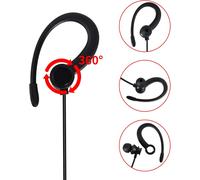 Oreillette Radio légère en Forme de G Compatible avec Les Talkie-walkie Retevis Kenwood RT24 UV5R TK250 TK320 (Noir,2 Pack).[W211]