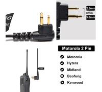 Oreillette Radio pour Talkie-walkie Motorola avec Micro 2 Broches,Casque en Forme de G et PTT pour Motorola CP040 DP1400 GP300 GP88 XT420 XT460 Hytera PD405 PD505 TC620 Radio bidirectionnell
