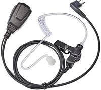 Oreillette Walkie Talkie à Tube Acoustique caché 2 Broches avec Micro PTT et Embouts pour Motorola CP040 DP1400 GP300 XT420 XT460 Hytera PD405 PD505 TC620 Kit de Surveillance Radio