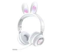 Oreillettes de lapin sans fil Bluetooth, casque d'écoute pour femme, pliable, lumineux, dessin animé, téléphone portable, ordinateur, universel, nouveau