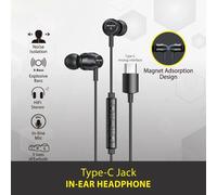 oreillettes filaires intra-auriculaires, casque d'écoute stéréo avec prise USB type-c, son de basse, HiFi, avec Microphone intégré, TC-5