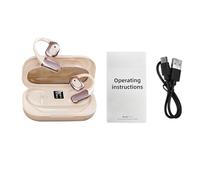 Oreillettes Traduction Vocale, 138 Langues, sans Fil BT 5.4, Deux Sens, Trois Modes, Compatible iOS Android, Lecture Musique, Appels, Longue Autonomie, Boîtier de Charge (Beige)