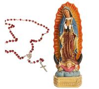 orenm Statuettes de la Vierge de Guadalupe, statue de Notre-Dame de Guadalupe colorée de 20,3 cm, statues catholiques en résine Mère Marie catholique, décoration de table pour la maison, petite statue