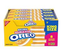 OREO Double Stuf Golden Sandwich Cookies, King Size, 12 paquets de collations (8 biscuits par paquet)