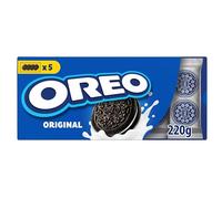 OREO - Oreo Original - 1 Paquet de 5 Sachets de 4 Biscuits Oreo - Biscuit Cacaoté Fourré Goût Vanille - Idéal à Emporter pour un Goûter Gourmand - 220g