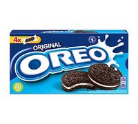 Oréo Original - Biscuit Cacaoté Fourrés Goût Vanille - Idéal pour le Goûter - Lot de 4 Boîtes de 4 Sachets (176 g)
