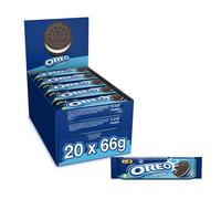 OREO - Oreo Original - Biscuit Cacaoté Fourrés Goût Vanille - Lot de Biscuits Chocolatés - Idéal pour un Goûter Gourmand - Format Familial Pratique - Présentoir de 20 Paquets 66 g