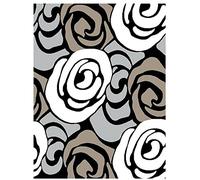 Oresteluchetta Tapis de Bain/Descente de lit Grey Flowers 60x110