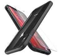 ORETECH Clair Coque Compatible avec iPhone XR 6.1 Pouces, avec 2 Pièces Verre Trempé Protection écran,Souple Silicone TPU Bumper Dos Rigide Transparent Coque pour iPhone XR Etui Noir