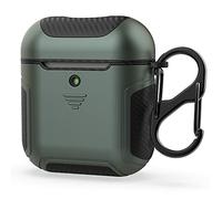 ORETECH Compatible pour AirPods 1 et AirPods 2 Coque,Fine PC Fibre de Carbone Protection Housse Anti-Choc Étui Case pour AirPods Silicone PC Accessoires Coque de Charge AirPods 2 Vert foncé