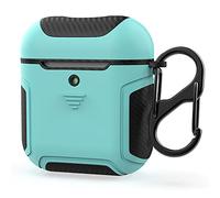 ORETECH Compatible pour AirPods 1 et AirPods 2 Coque,Fine PC Fibre de Carbone Protection Housse Anti-Choc Étui Case pour AirPods Silicone PC Accessoires Coque de Charge AirPods 2 Menthe Verte