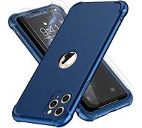 ORETECH Coque Compatible avec iPhone 11 Pro, avec[2 x Protecteur D'écran en Verre Trempé] Housse Hybride Robuste 2 en 1 Antichoc Mince Anti Rayures PC TPU Etui pour iPhone 11 Pro 5.8" Bleu