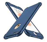 ORETECH Coque Compatible avec iPhone 6 6S, avec 2 Protecteur D'écran en Verre Trempé,Housse Hybride 2 en 1 Antichoc Ultra Mince Mat Anti Rayures Dur PC TPU Etui pour iPhone 6 6S Case Bleu foncé