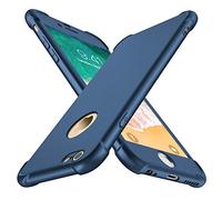 ORETECH Coque Compatible avec iPhone 6 Plus 6s Plus, avec 2 x Protecteur D'écran en Verre Trempé 360 Housse Hybride Antichoc Mince Mat Anti Rayures PC TPU pour iPhone 6 Plus 6s Plus 5.5 Bleu foncé