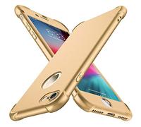 ORETECH Coque Compatible avec iPhone 7 et iPhone 8, avec 2 x Protecteur D'écran en Verre Trempé Housse Hybride Robuste 2 en 1 Antichoc Ultra Mince Anti Rayures PC TPU Etui pour iPhone 8 7 Case Or