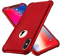 ORETECH Coque Compatible avec iPhone XS Max, avec 2 x Protecteur D'écran en Verre Trempé Housse Hybride Robuste 2 en 1 Antichoc Ultra Mince Mat Anti Rayures PC TPU Etui pour iPhone XS Max 6.5 Rouge