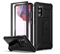 ORETECH Coque Compatible avec Samsung Galaxy S20 FE avec 2 x Protecteur D'écran en Verre Trempé,2 en 1 Antichoc Coque S20 FE avec Béquille Anti Rayure PC TPU Etui pour Samsung S20 FE Housse Noir