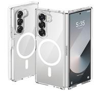 ORETECH Coque Magnétique pour Samsung Galaxy Z Fold 6 (2024) Compatible avec Mag-Safe, Antichoc Rigide PC Arrière Côtés Souple Housse Coque pour Samsung Z Fold 6 Case,Transparent