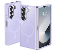 ORETECH Coque Magnétique pour Samsung Z Fold 6 Compatible avec Mag-Safe, Translucide Mat Antichoc Rigide Arrière Souple Bumper Coque pour Samsung Galaxy Z Fold 6, Violet Clair