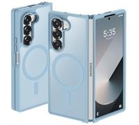 ORETECH Coque Magnétique pour Samsung Z Fold 6 Compatible avec Mag-Safe, Translucide Mat Antichoc Rigide Arrière Souple Bumper Coque pour Samsung Galaxy Z Fold 6, Bleu Sierra