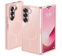 ORETECH Coque Magnétique pour Samsung Z Fold 6 Compatible avec Mag-Safe, Translucide Mat Antichoc Rigide Arrière Souple Bumper Coque pour Samsung Galaxy Z Fold 6, Rose Clair