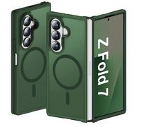 ORETECH Coque Magnétique pour Samsung Z Fold 7 Compatible avec Mag-Safe, Translucide Mat Antichoc Rigide Arrière Souple Bumper Coque pour Samsung Galaxy Z Fold 7, Vert