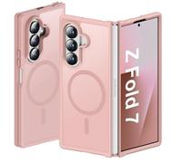 ORETECH Coque Magnétique pour Samsung Z Fold 7 Compatible avec Mag-Safe, Translucide Mat Antichoc Rigide Arrière Souple Bumper Coque pour Samsung Galaxy Z Fold 7, Rose Clair