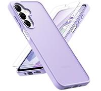 ORETECH Coque pour Samsung A16/A17/A26 avec 2 Pièces Verre Trempé, Antichoc Rigide Anti-Empreintes Digitales Translucide Mat Arrière Coque pour Samsung Galaxy A16 5G/A17 5G/A26 5G, Violet Clair