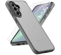 ORETECH Coque pour Samsung A36/A56 avec 2 Pièces Verre Trempé, Antichoc Rigide Anti-Empreintes Digitales Translucide Mat Arrière Coque pour Samsung Galaxy A56 5G/A36 5G, Gris