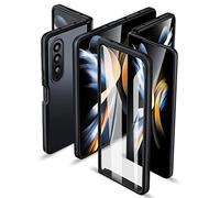 ORETECH Coque pour Samsung Galaxy Z Fold 4 Protection de L'écran Intégrée, Antichoc Transparente Matte Rigide PC Arrière et Protecteur Écran pour Galaxy Z Fold 4 Coque Samsung Z Fold 4 Noir