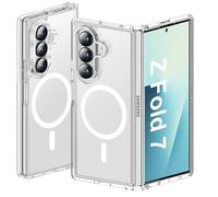 ORETECH Coque pour Samsung Galaxy Z Fold 7 (2025) Compatible avec Mag-Safe, Antichoc Rigide PC Arrière Côtés Souple Housse Coque Magnétique pour Samsung Z Fold 7 Case,Transparent
