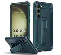 ORETECH Coque Samsung Galaxy S23 avec Béquille, Antichoc Dos PC Rigide Souple Silicone Bumper Protection Etui Vert