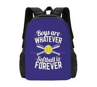 OREURUIK Cadeaux de Softball pour Les Adolescentes Drôle Dire Les garçons sont Tout ce Que Le Softball est pour Toujours Cartable Sac à Dos Sacs de Mode Garçons