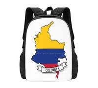 OREURUIK Carte du Drapeau de la Colombie Cartable Sac à Dos Sacs de Mode Drapeau de la Colombie Carte de la Colombie Forme Cartes Drapeaux Pays