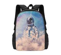 OREURUIK Entre Les Nuages Cartable Sac à Dos Mode Sacs Seamlessoo Conception numérique Collage Art Science Fiction Astronaute