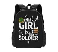 OREURUIK Fille Amoureuse de Son Soldat Armée Petite Amie Femme Cartable Sac à Dos Sac à Dos Mode Sacs Armée Petite Amie Armée Femme Guerre